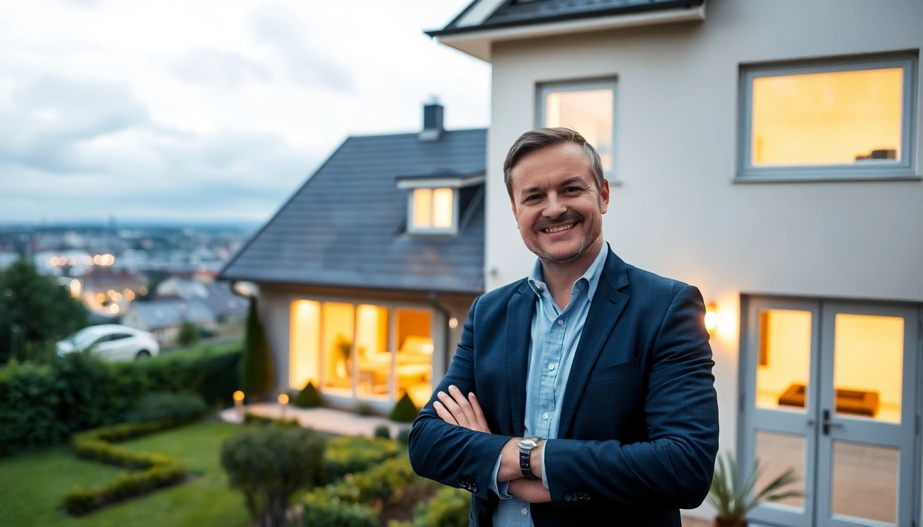 Immobilien Grevenbroich: Stylish home exterior with garden, illustrating expert property sales in Grevenbroich.