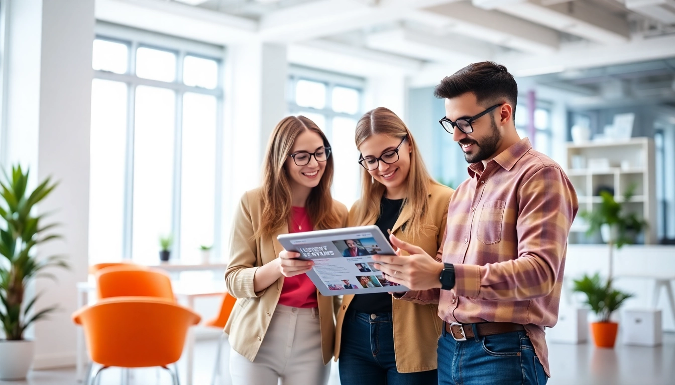 Business News for Startups team analyzing latest market trends in a vibrant workspace